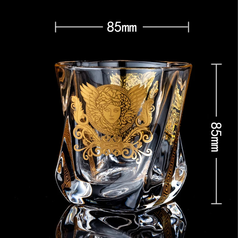 Painted Gold Glass Whisky Medusa Head Wine Glass Cup Foreign Wine Glass Multi-function Beer Glass Water Glass